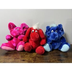 Set of 3 9" Kodak Kolorkins VTG Plush Stuffed Animals: Rewind, Flash, Focus USED